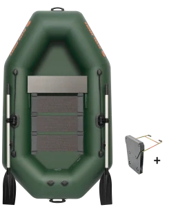 Čln Kolibri K-220 T zelený, lamelová podlaha + držiak motora