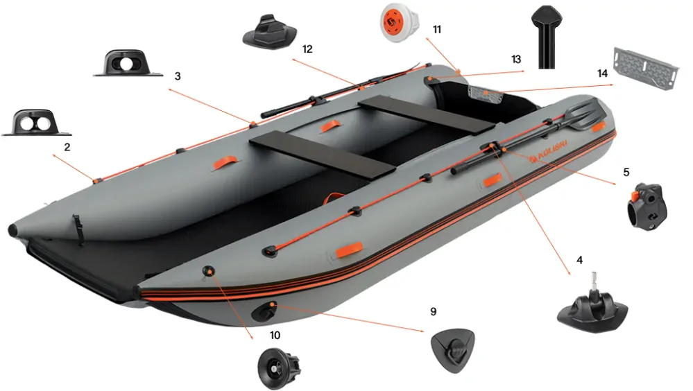 Katamaran Kolibri KM-420CM, tmavo šedý, Air-deck podlaha