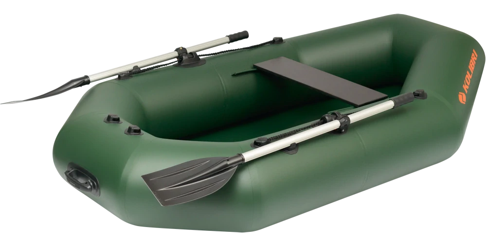 Čln Kolibri K-220 T zelený, lamelová podlaha + držiak motora